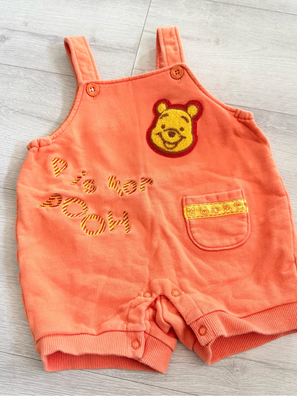 Winnie the Pooh Coral Toddler Short Overalls Size 90（24 month）
